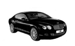 En svart Bentley Continental gtc som du kan hyra med Auto Europe